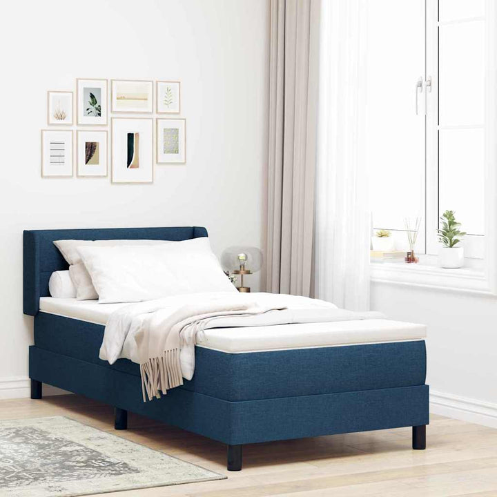 Box spring seng med hovedgærde Blå 200 x 100 cm Stof