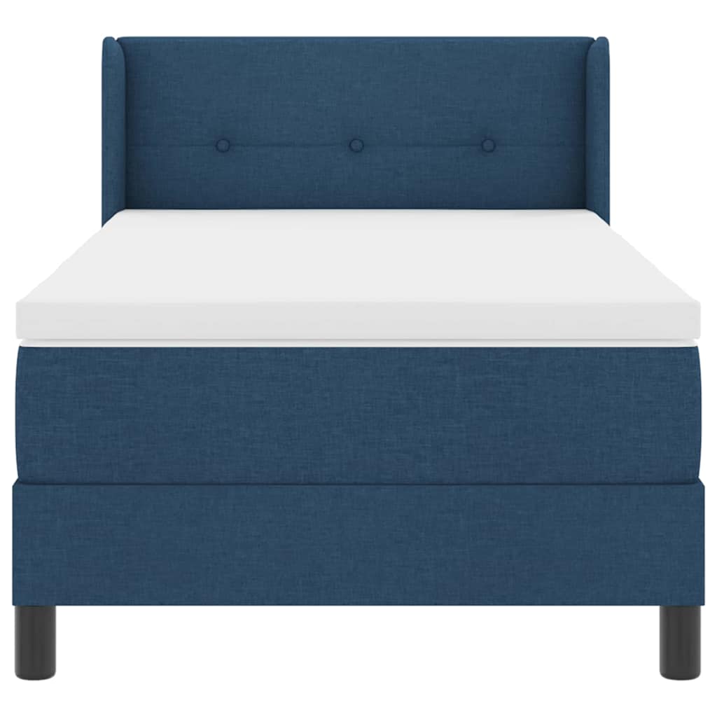 Box spring seng med hovedgærde Blå 200 x 100 cm Stof
