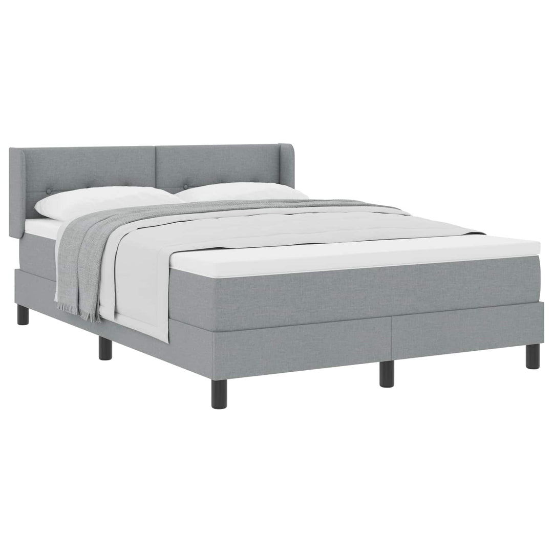 Box spring seng med hovedgærde Lysegrå 190 x 140 cm Stof