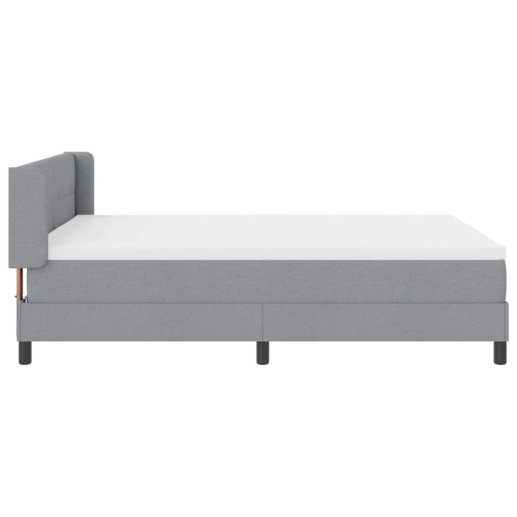 Box spring seng med hovedgærde Lysegrå 190 x 140 cm Stof