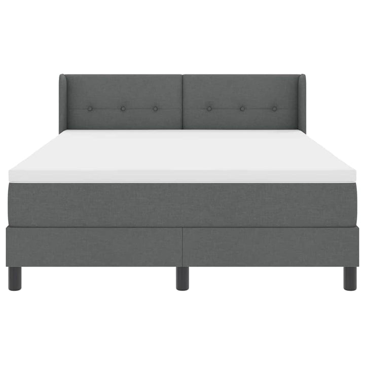 Box spring seng med pude Mørkegrå 190 x 140 cm Stof