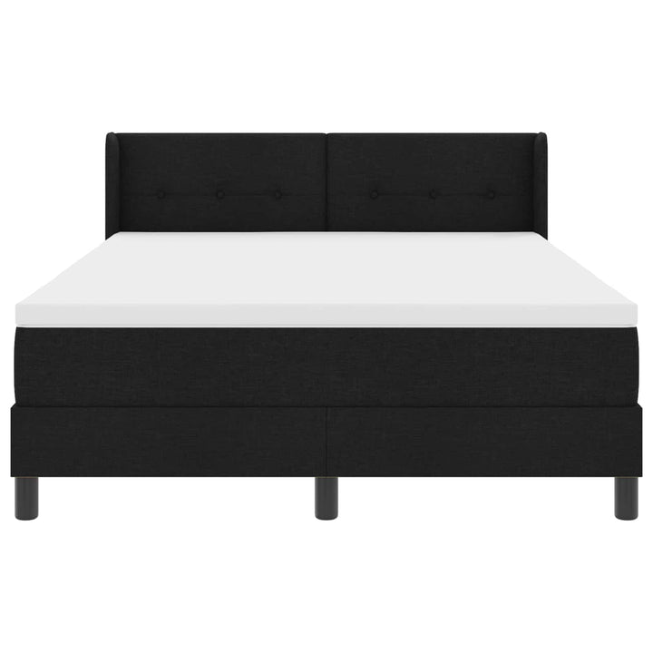 Box spring seng med hovedgærde Sort 190 x 140 cm Stof