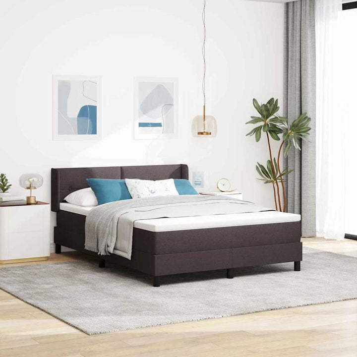 Box spring seng med hovedgærde Mørk Brun 190 x 140 cm Stof
