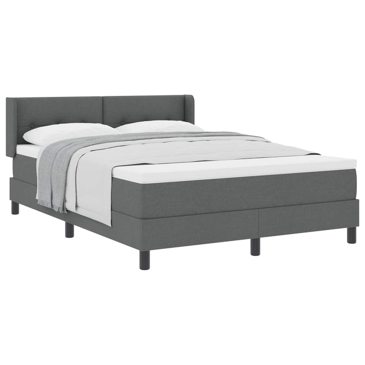 Box spring seng med hovedgærde Mørkegrå 200 x 140 cm Stof