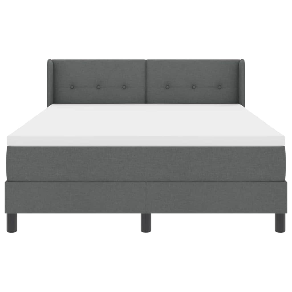 Box spring seng med hovedgærde Mørkegrå 200 x 140 cm Stof