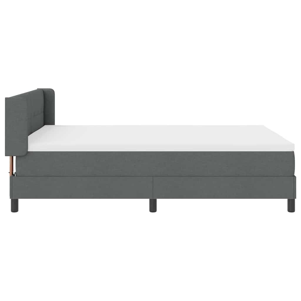 Box spring seng med hovedgærde Mørkegrå 200 x 140 cm Stof
