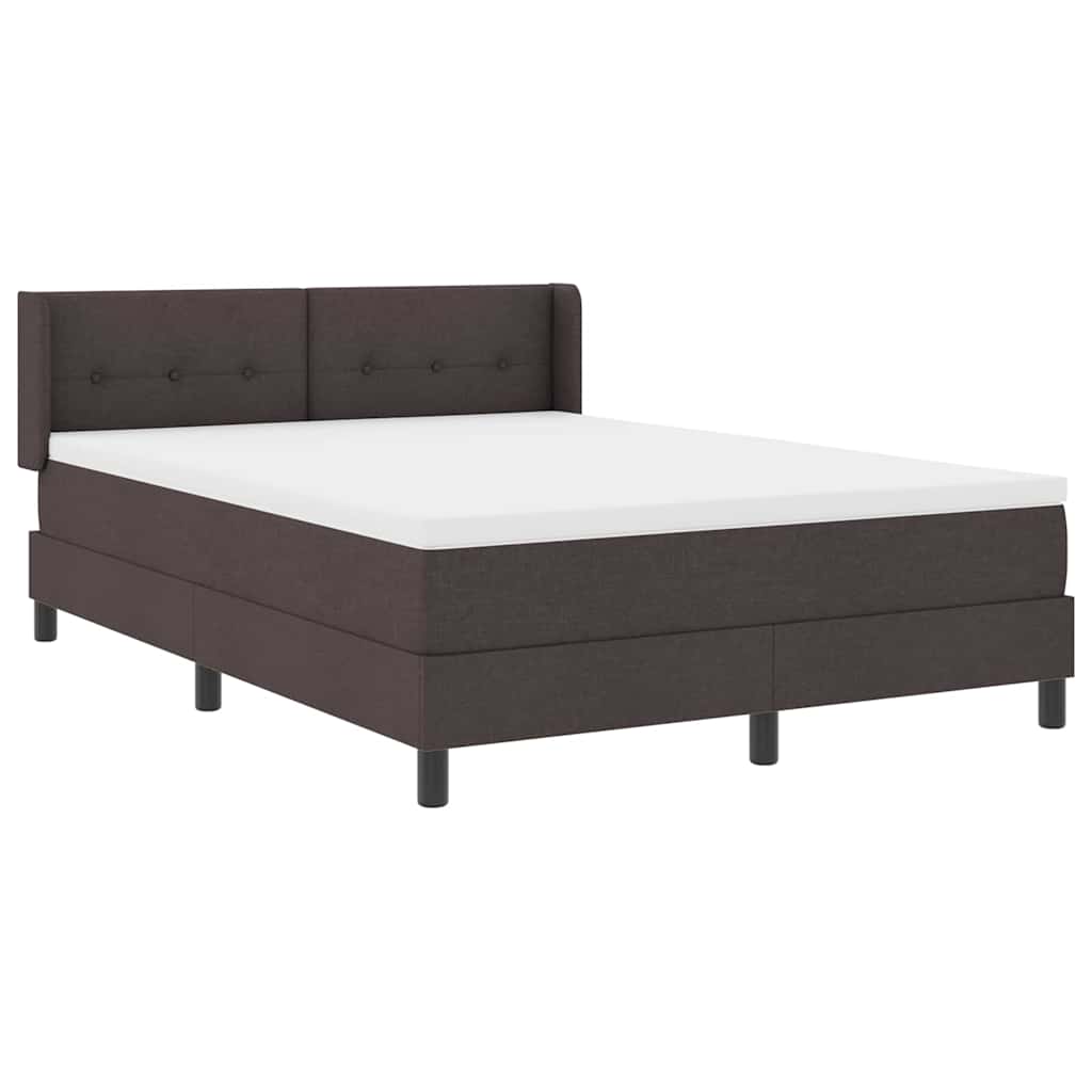 Box spring seng med hovedgærde Mørk Brun 200 x 140 cm Stof