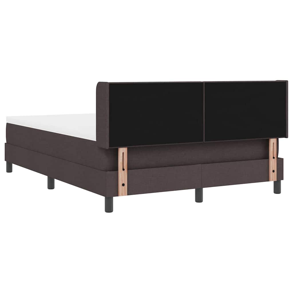 Box spring seng med hovedgærde Mørk Brun 200 x 140 cm Stof