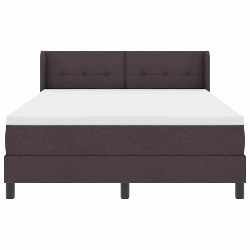 Box spring seng med hovedgærde Mørk Brun 200 x 140 cm Stof