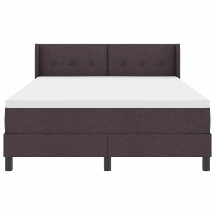 Box spring seng med hovedgærde Mørk Brun 200 x 140 cm Stof