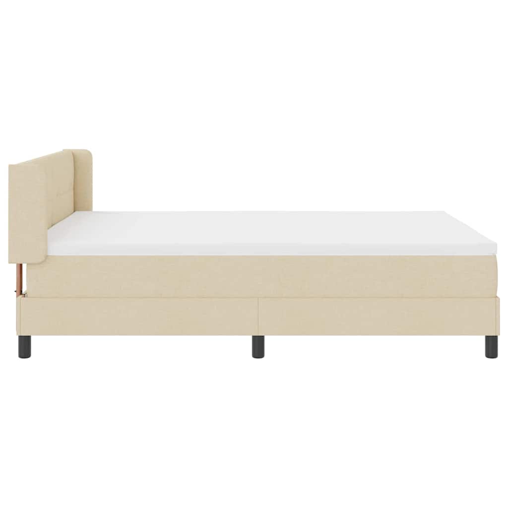 Box spring seng med hovedgærde Creme 200 x 140 cm Stof