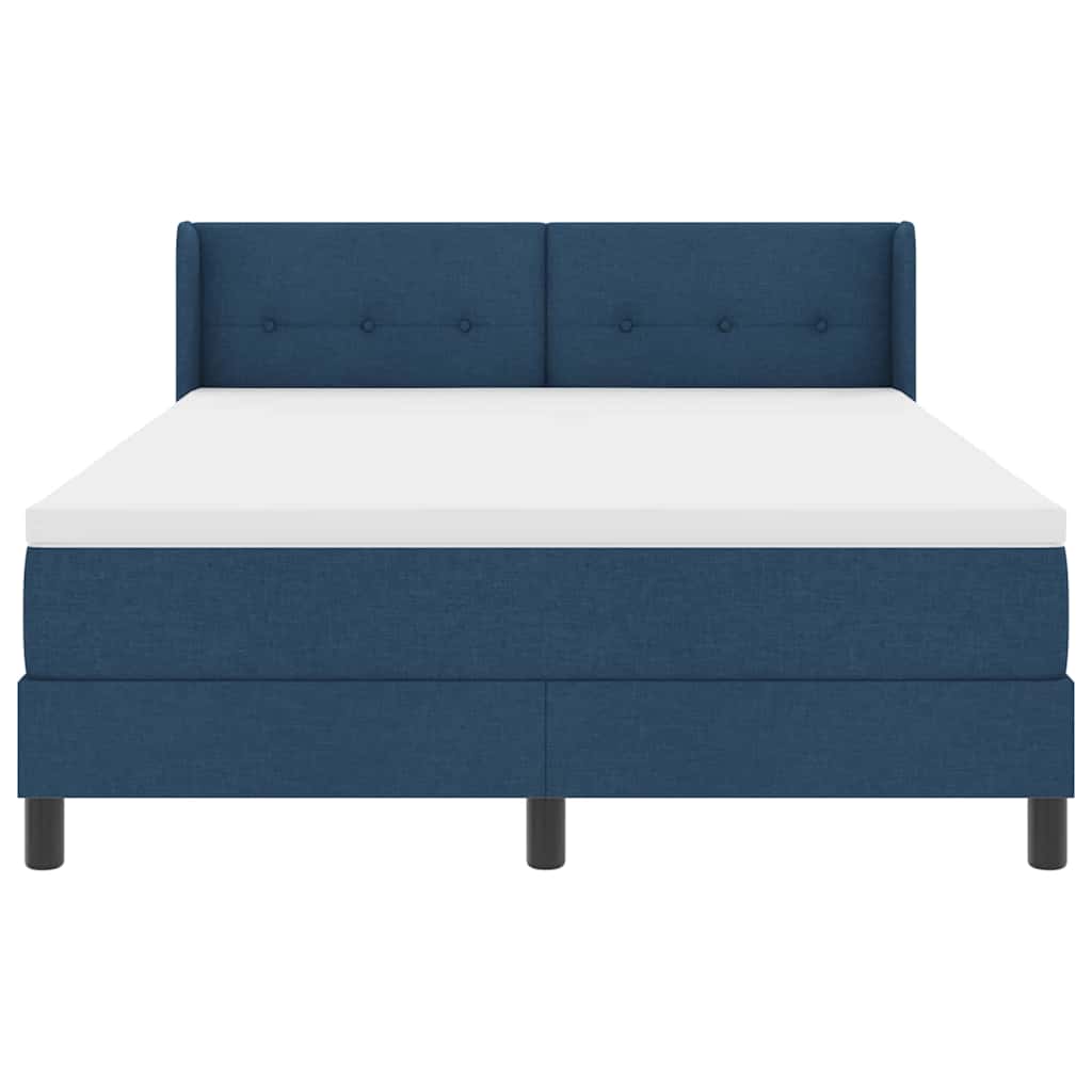 Box spring seng med hovedgærde Blå 200 x 140 cm Stof
