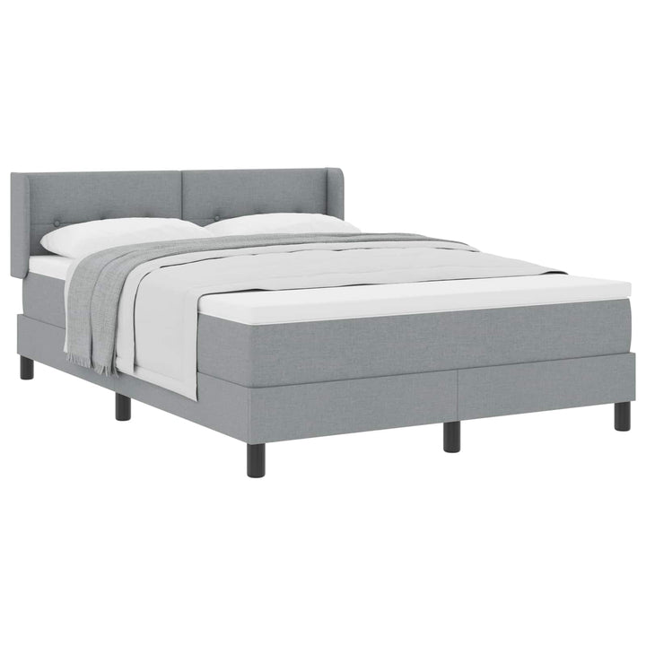 Box spring seng med hovedgærde Lysegrå 200 x 160 cm Stof