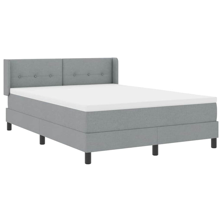 Box spring seng med hovedgærde Lysegrå 200 x 160 cm Stof
