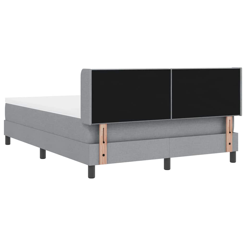 Box spring seng med hovedgærde Lysegrå 200 x 160 cm Stof