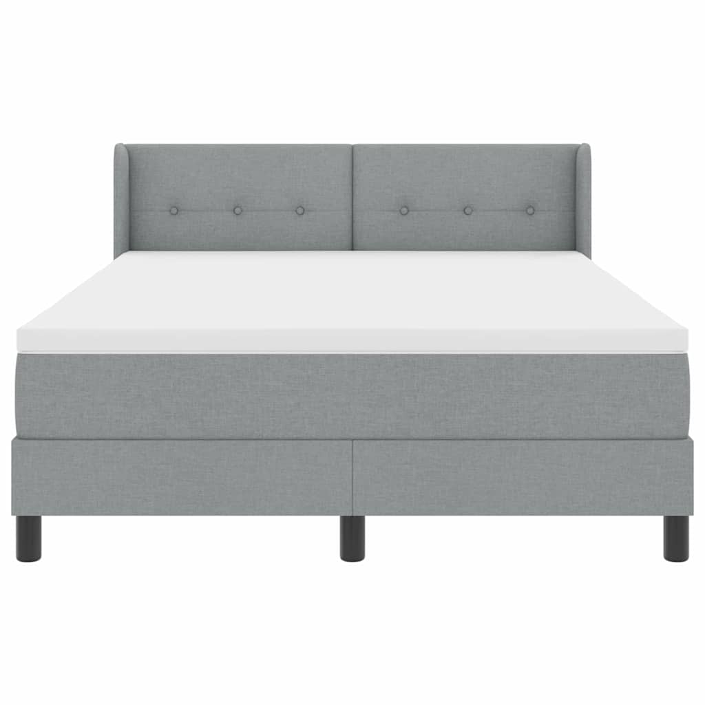 Box spring seng med hovedgærde Lysegrå 200 x 160 cm Stof