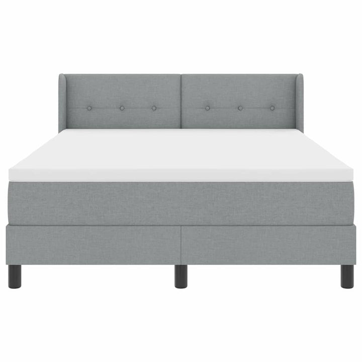 Box spring seng med hovedgærde Lysegrå 200 x 160 cm Stof
