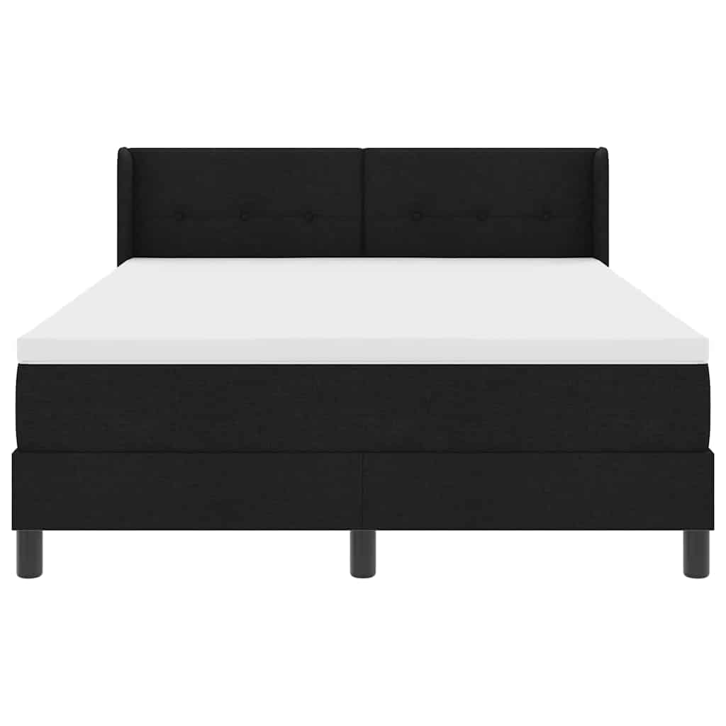 Box spring seng med hovedgærde Sort 200 x 160 cm Stof