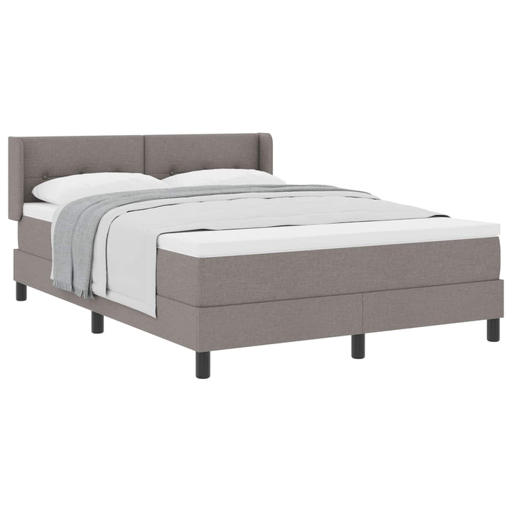 Box spring seng med hovedgærde Gråbrun 200 x 160 cm Stof