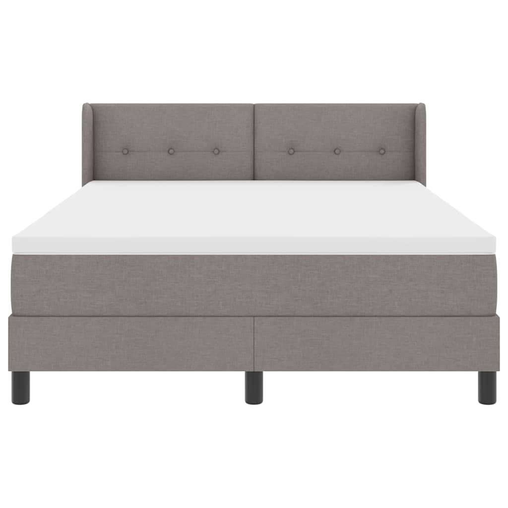 Box spring seng med hovedgærde Gråbrun 200 x 160 cm Stof