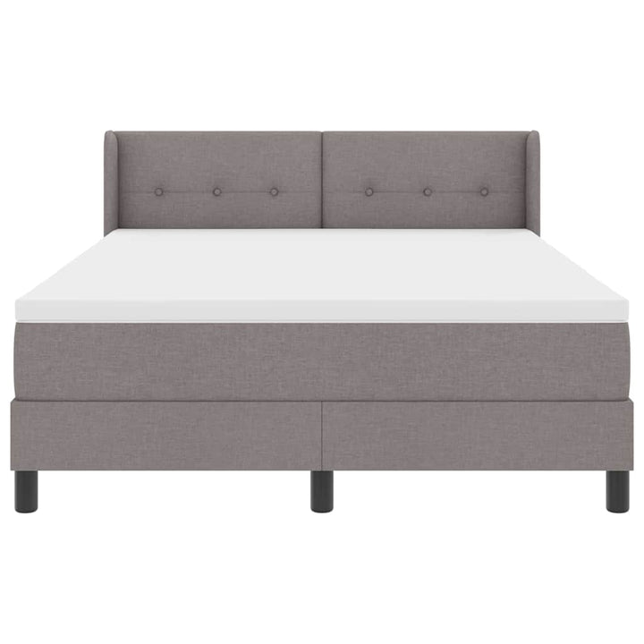 Box spring seng med hovedgærde Gråbrun 200 x 160 cm Stof
