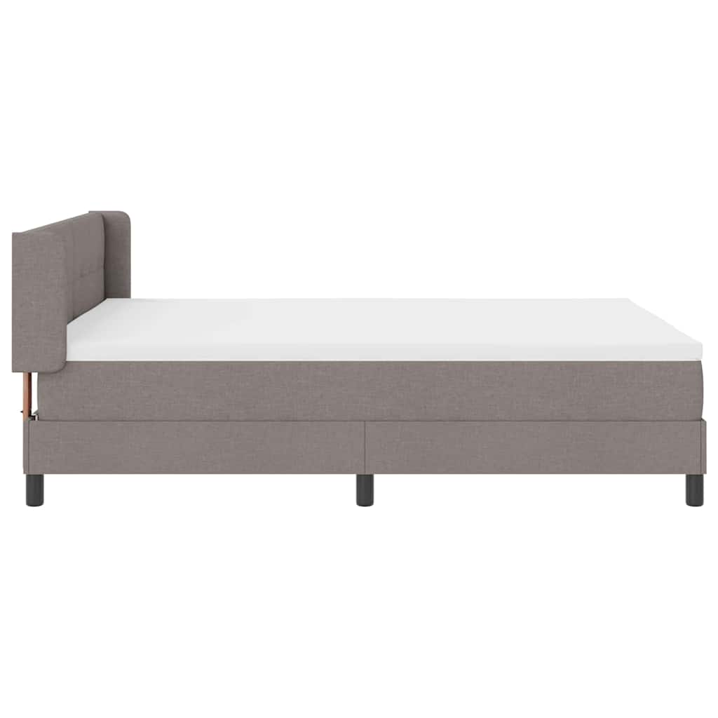 Box spring seng med hovedgærde Gråbrun 200 x 160 cm Stof