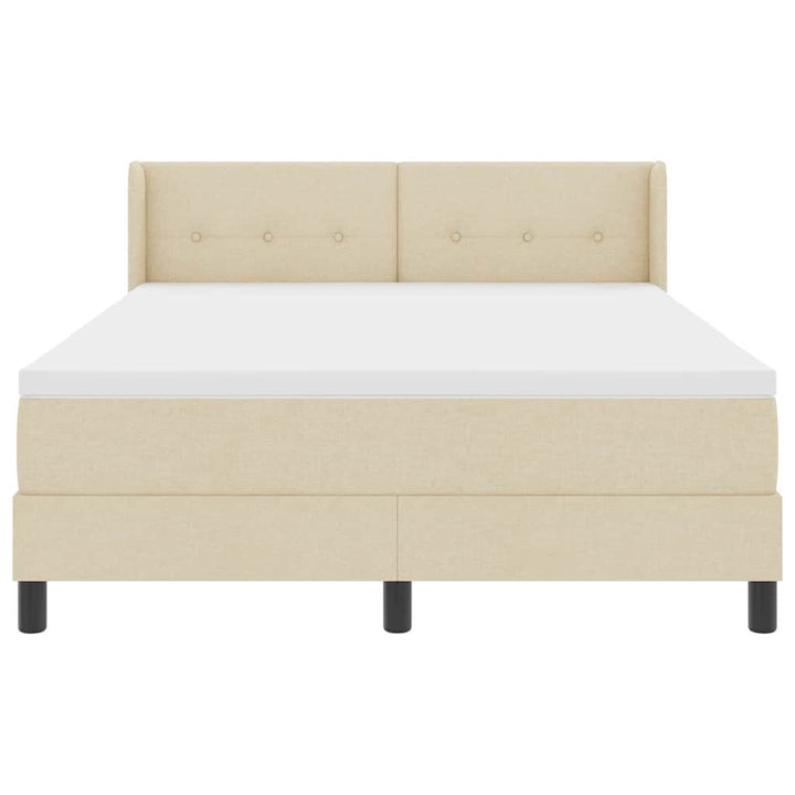 Box spring seng med hovedgærde Creme 200 x 160 cm Stof