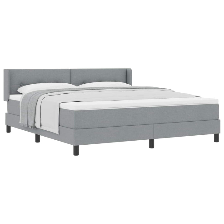 Box spring seng med hovedgærde Lysegrå 200 x 180 cm Stof