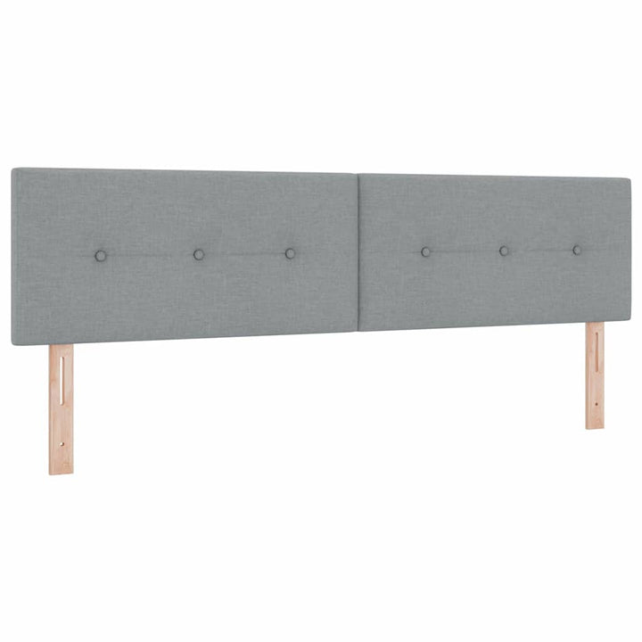 Box spring seng med hovedgærde Lysegrå 200 x 180 cm Stof