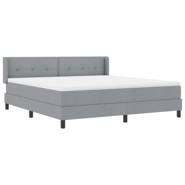 Box spring seng med hovedgærde Lysegrå 200 x 180 cm Stof