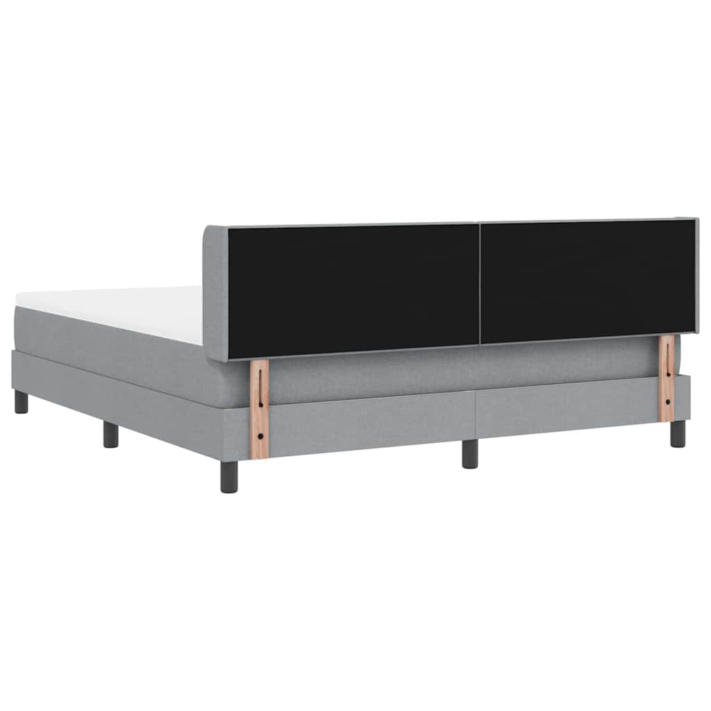 Box spring seng med hovedgærde Lysegrå 200 x 180 cm Stof