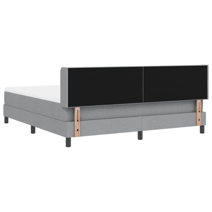 Box spring seng med hovedgærde Lysegrå 200 x 180 cm Stof