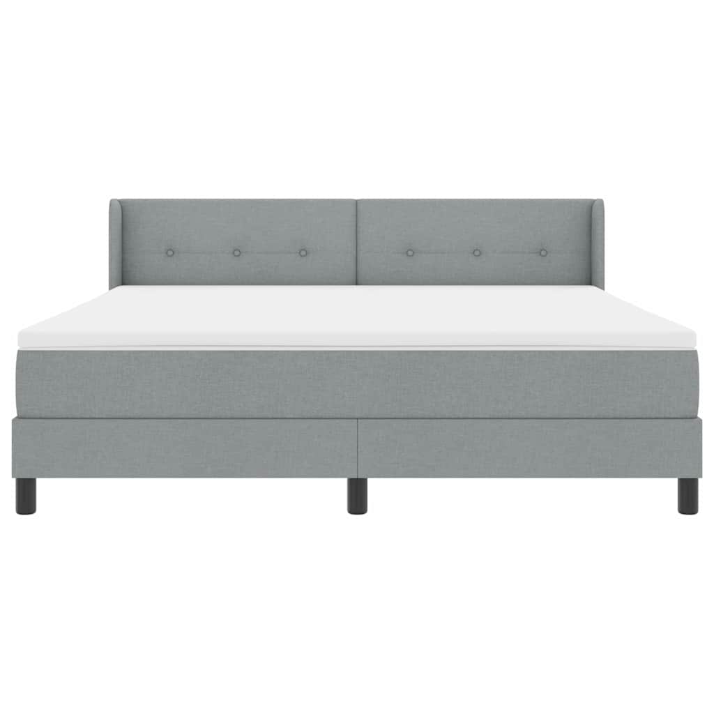 Box spring seng med hovedgærde Lysegrå 200 x 180 cm Stof