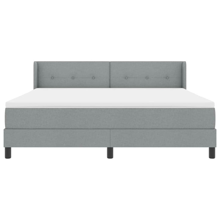 Box spring seng med hovedgærde Lysegrå 200 x 180 cm Stof