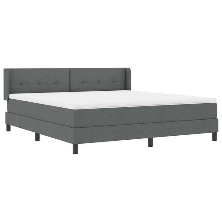 Box spring seng med hovedgærde Mørkegrå 200 x 180 cm Stof