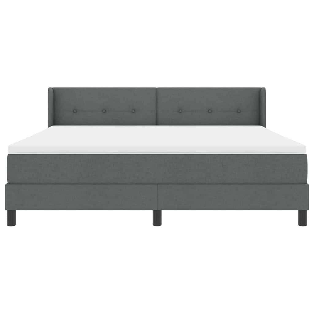 Box spring seng med hovedgærde Mørkegrå 200 x 180 cm Stof