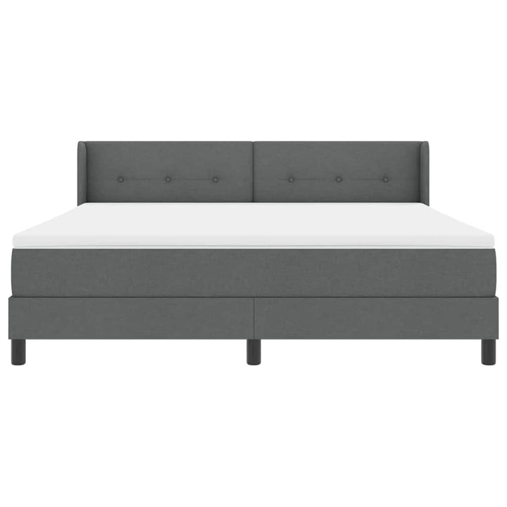 Box spring seng med hovedgærde Mørkegrå 200 x 180 cm Stof