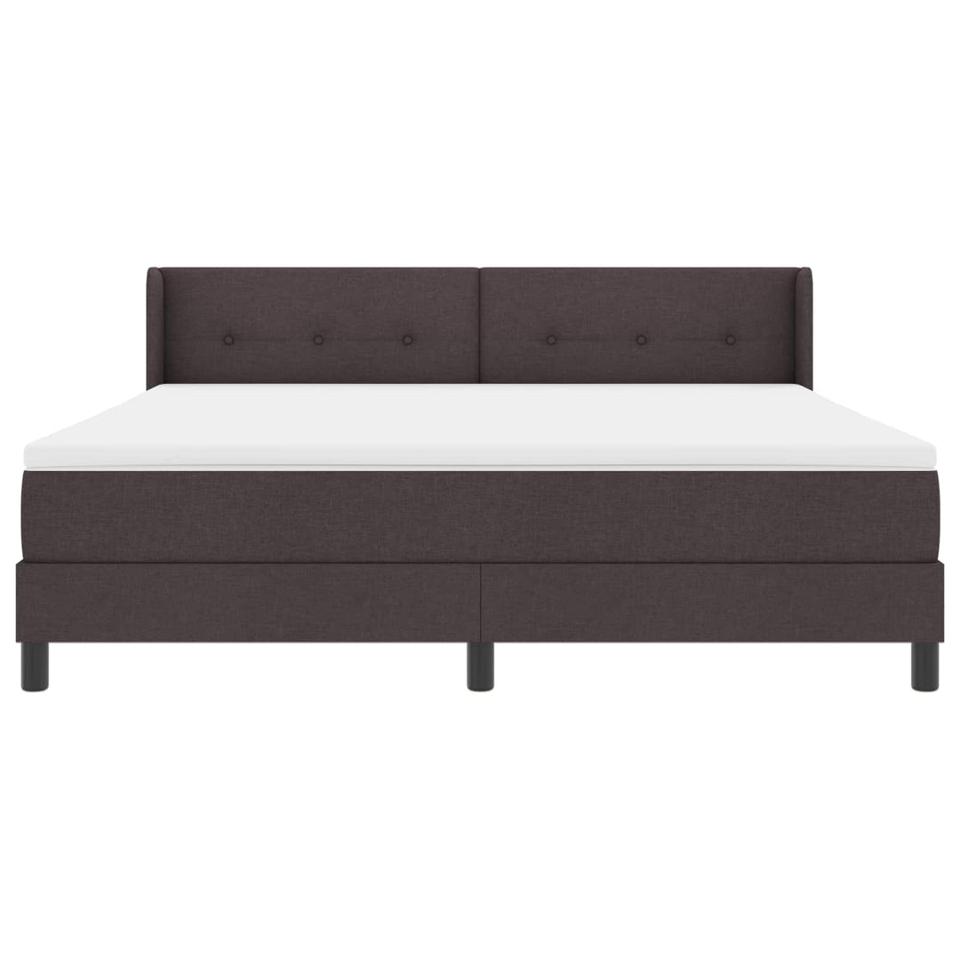Box spring seng med hovedgærde Mørk Brun 200 x 180 cm Stof