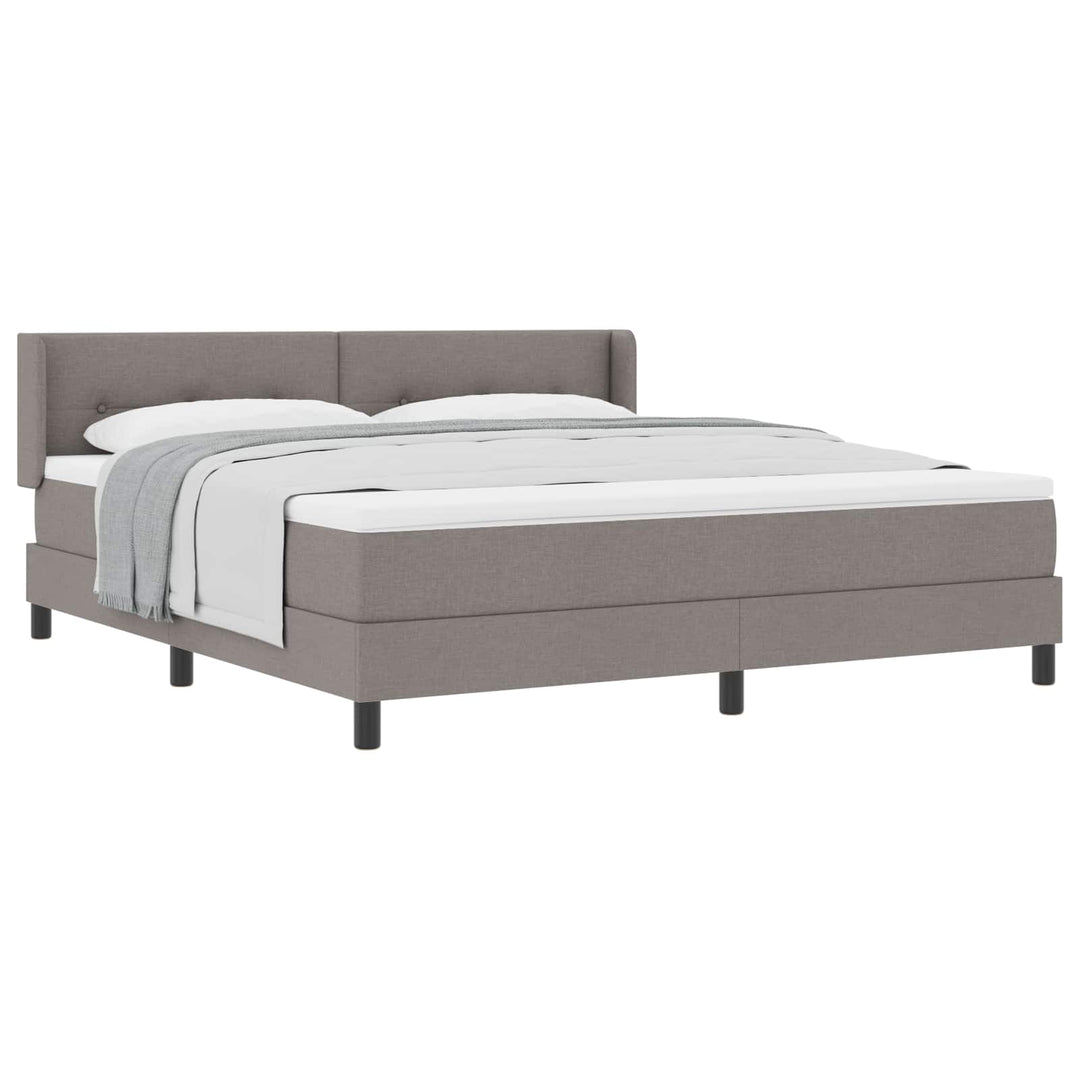 Box spring seng med hovedgærde Gråbrun 200 x 180 cm Stof