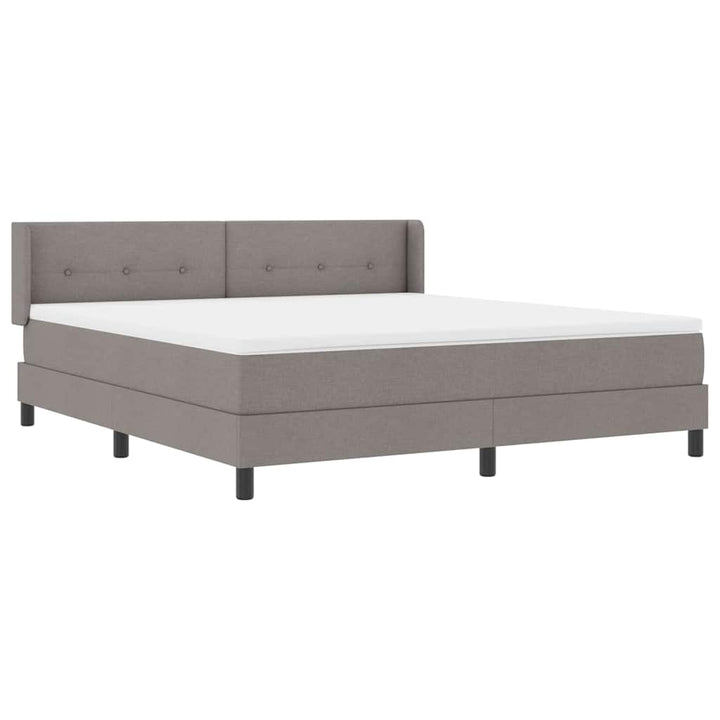 Box spring seng med hovedgærde Gråbrun 200 x 180 cm Stof