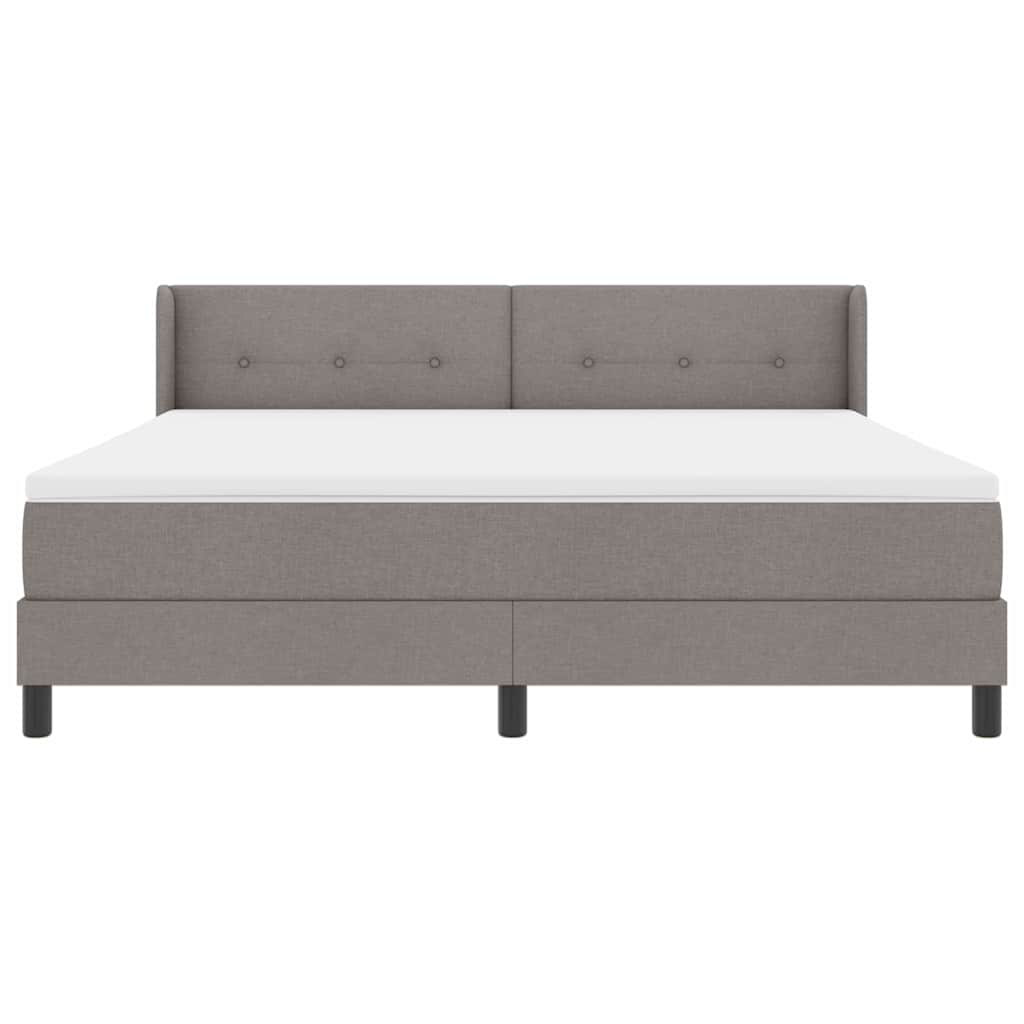Box spring seng med hovedgærde Gråbrun 200 x 180 cm Stof