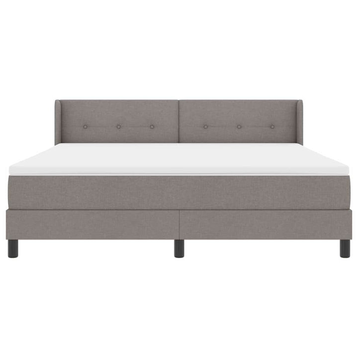 Box spring seng med hovedgærde Gråbrun 200 x 180 cm Stof
