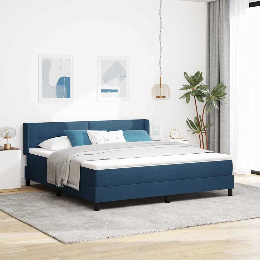 Box spring seng med hovedgærde Blå 200 x 180 cm Stof