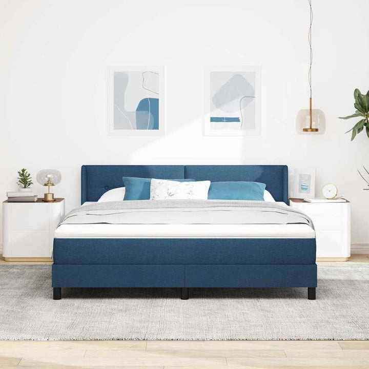 Box spring seng med hovedgærde Blå 200 x 180 cm Stof