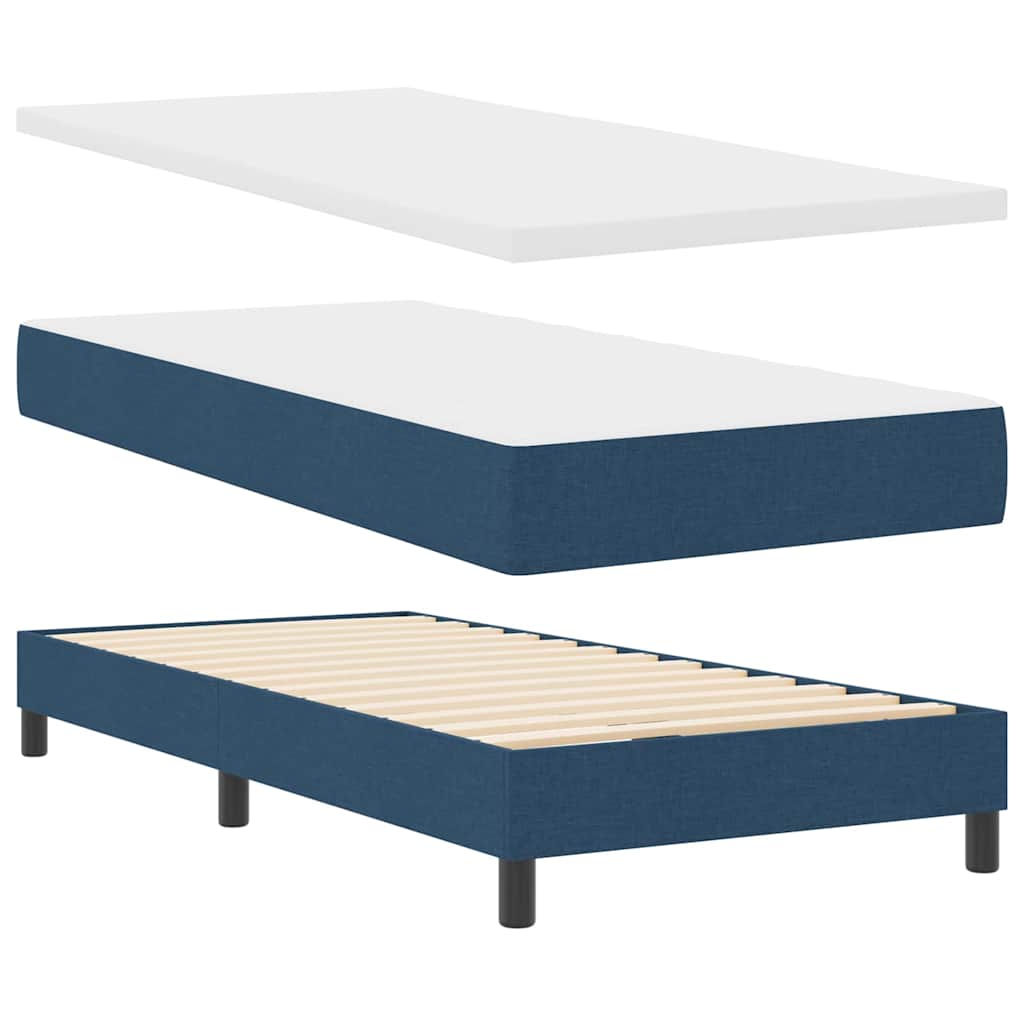 Box spring seng med hovedgærde Blå 200 x 180 cm Stof