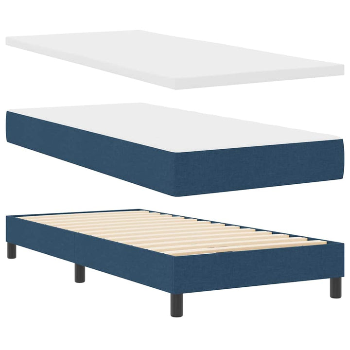 Box spring seng med hovedgærde Blå 200 x 180 cm Stof