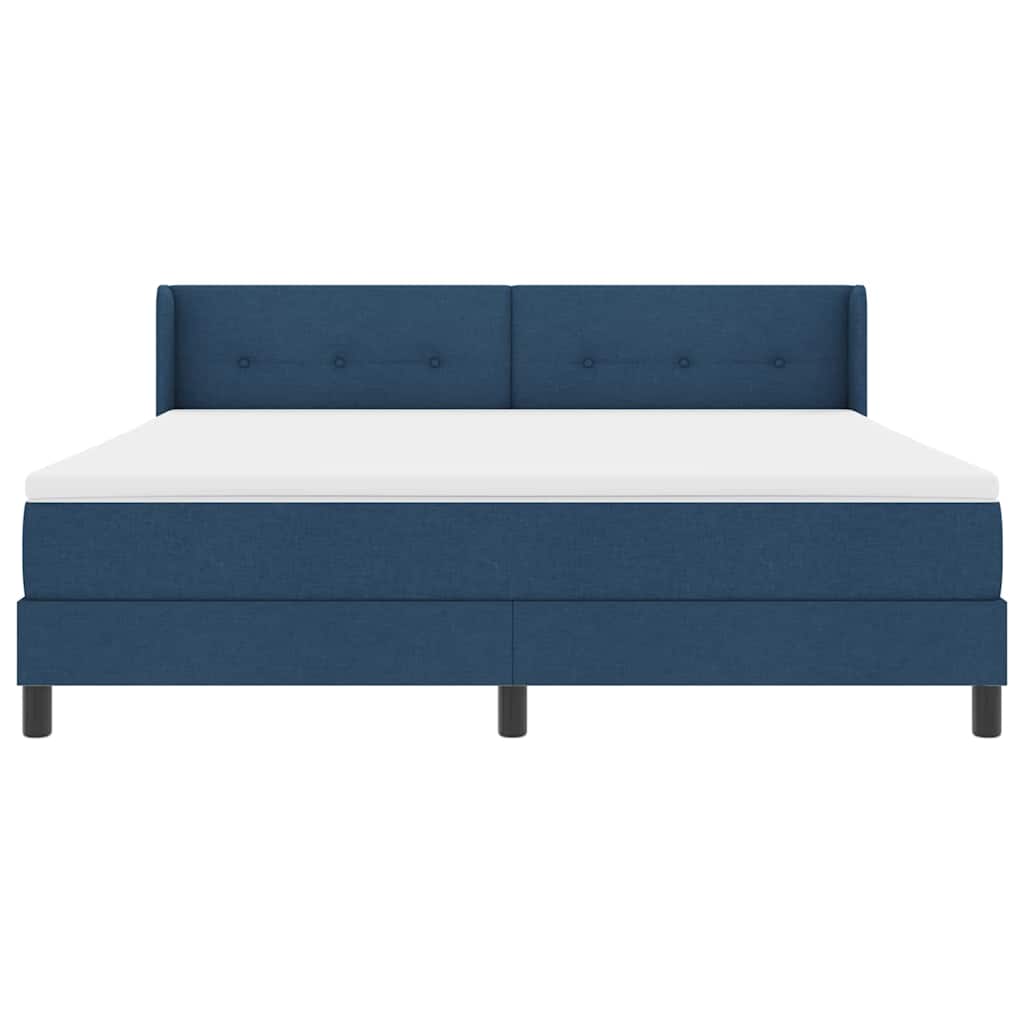 Box spring seng med hovedgærde Blå 200 x 180 cm Stof