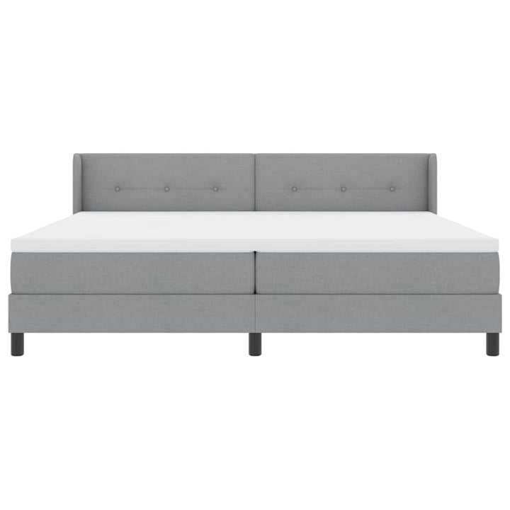 Box spring seng med hovedgærde Lysegrå 200 x 200 cm Stof