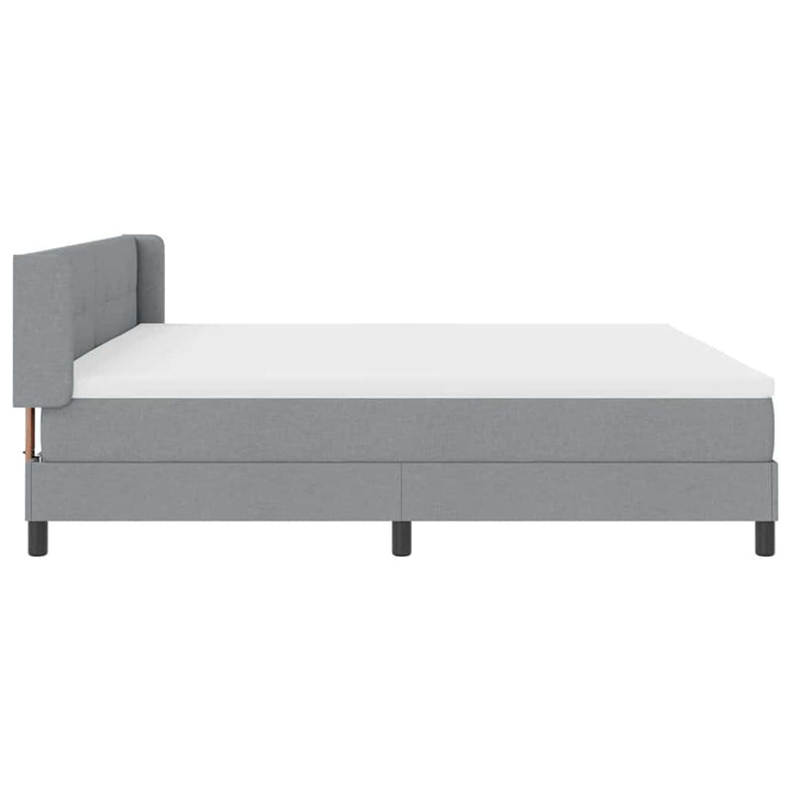 Box spring seng med hovedgærde Lysegrå 200 x 200 cm Stof