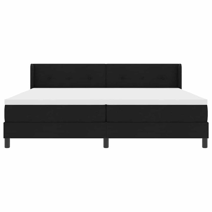 Box spring seng med hovedgærde Sort 200 x 200 cm Stof
